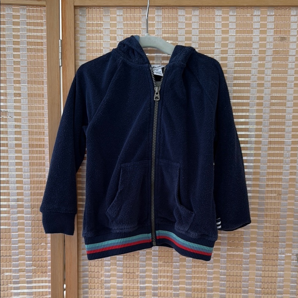 Splendid Navy Kids Jacket with Striped Hem